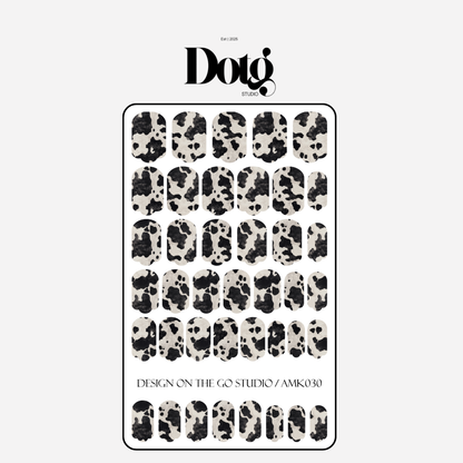 Cow Print Nail Wraps Black White Pattern Long Lasting Gel Alternative Statement Nails