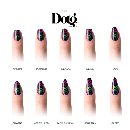 Neon Animal Print Nail Polish Wraps DIY Manicure & Pedicure Stickers Nail Decal Strips