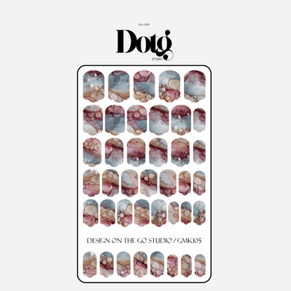 Mineral Fluid Print Nail Polish Wraps DIY Manicure & Pedicure Floral Stickers Gift for Her