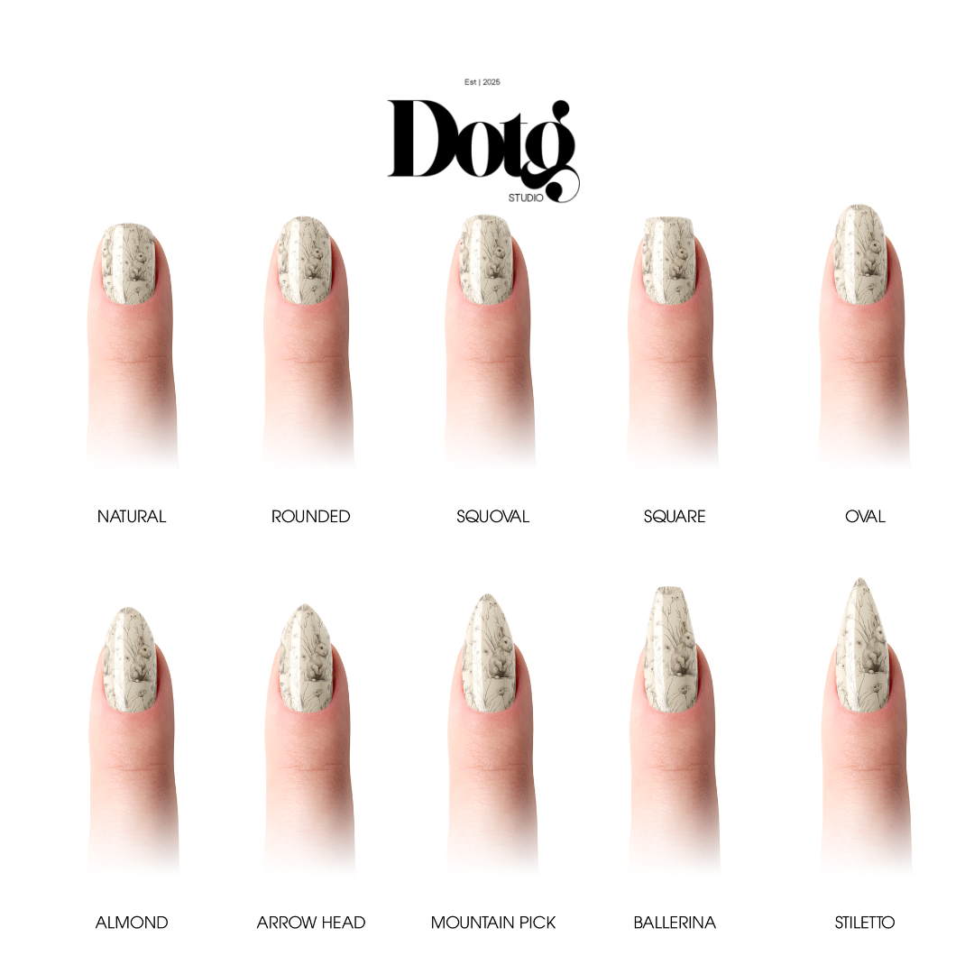 Botanical Bunny Nail Polish Wraps DIY Manicure & Pedicure Stickers Nail Decal Strips
