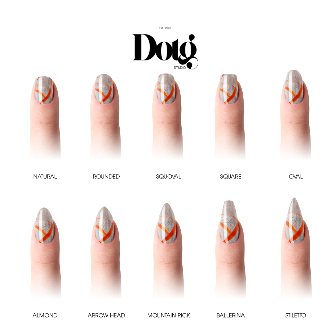 Orange Swirl Nail Wraps • Minimalist Sheer Abstract Strips • Manicure & Pedicure Stickers