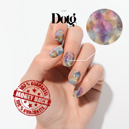 Dream Leaf Nail Polish Wraps DIY Manicure and Pedicure Nail Stickers Iridescent Decal Strips