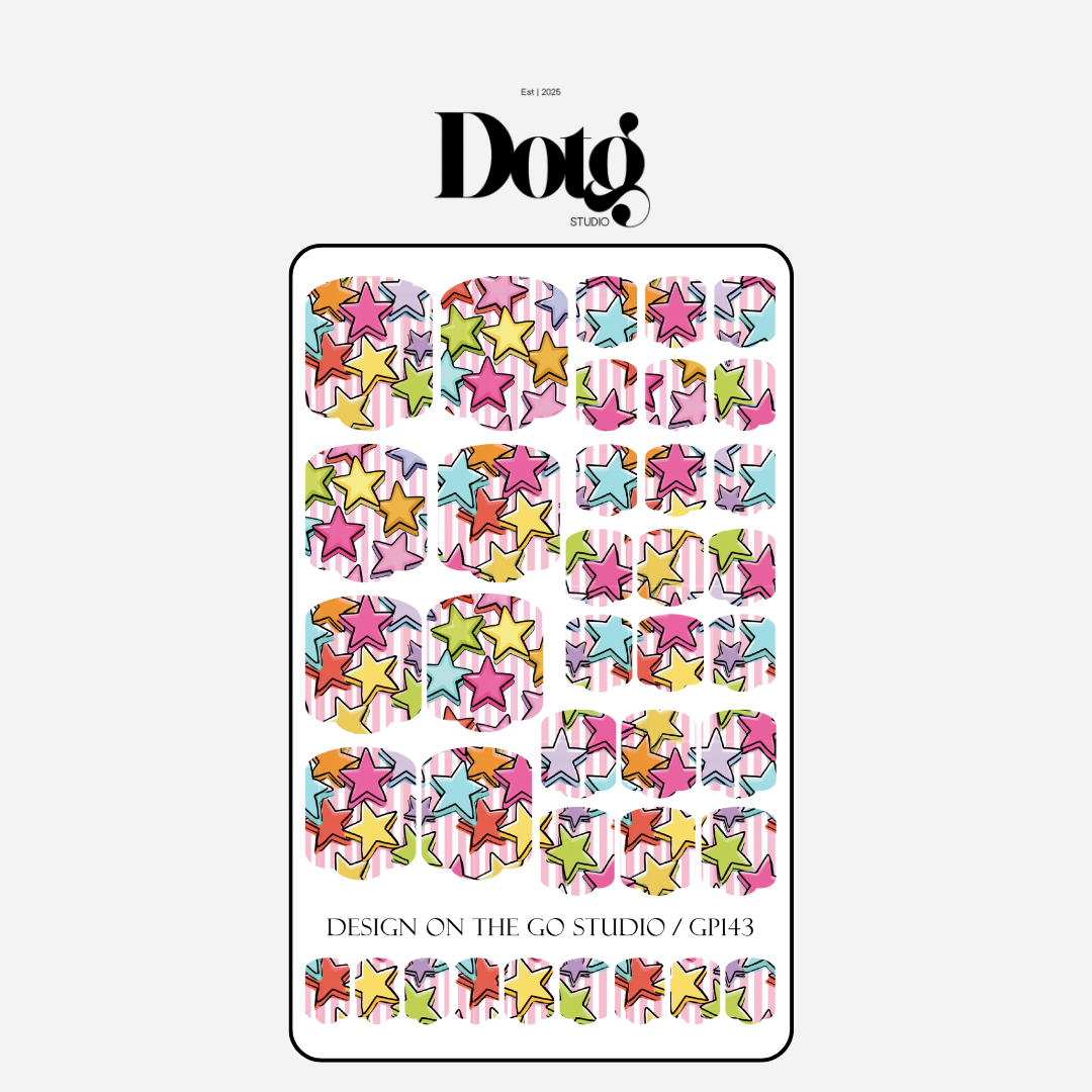 Stars Festival Nail Wraps DIY Manicure & Pedicure Retro Cartoon Nail Stickers Pop Art Strips