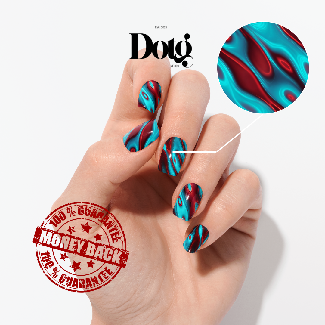 Red Fluid Nail Wraps DIY Manicure & Pedicure Nail Stickers Decal Strips