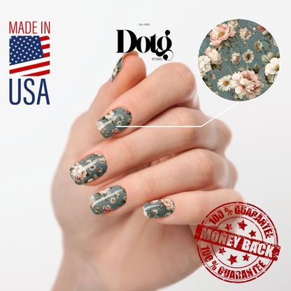 Floral Poem Nail Polish Wraps DIY Manicure Stickers Nail Decal Strips