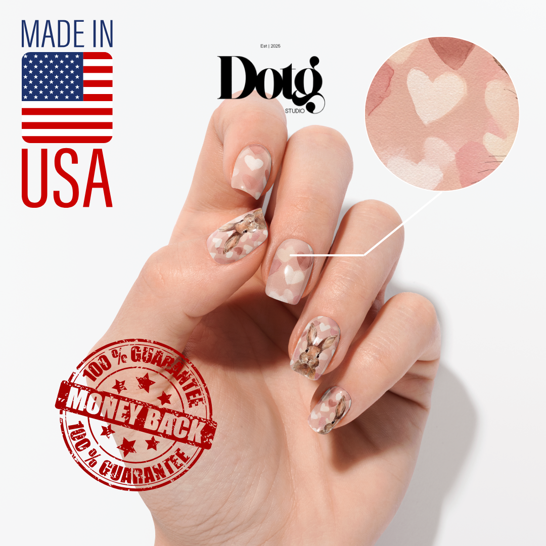 Easter Bunny Nail Polish Wraps DIY Manicure & Pedicure Stickers Nail Decal Strips