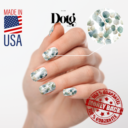 Eucalyptus Leaves Nail Polish Wraps DIY Manicure and Pedicure Stickers Nail Decal Strips