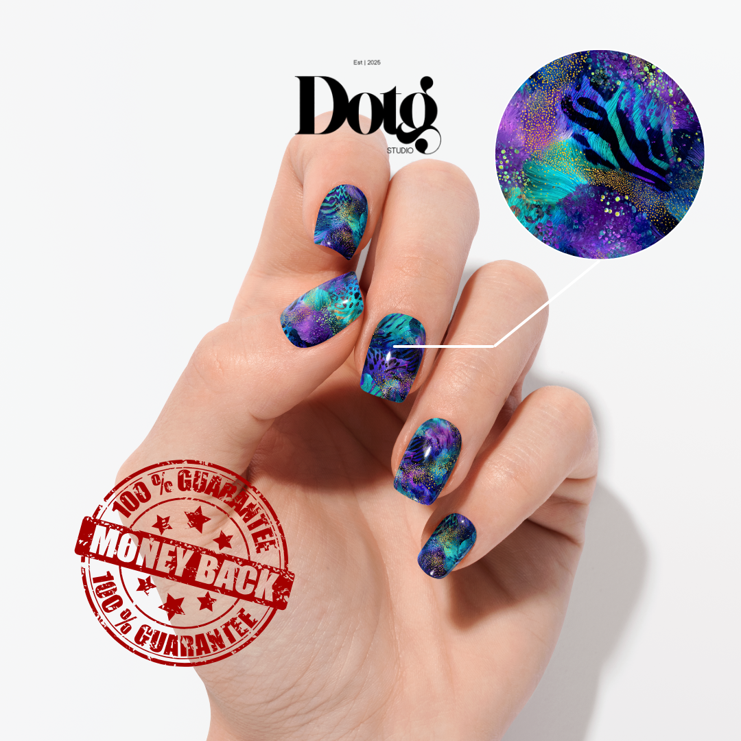 Electric Space Nail Wraps Abstract Manicure & Pedicure Nail Design Stickers