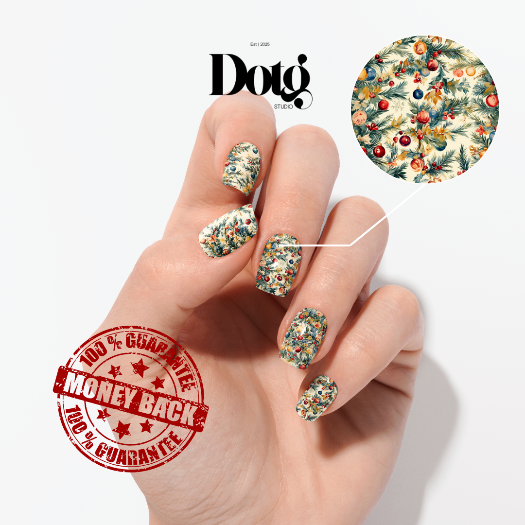 Christmas Tree Nail Polish Wraps DIY Manicure & Pedicure Stickers Nail Decal Strips