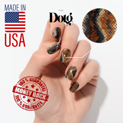 Onyx Snake Skin Nail Polish Wraps DIY Manicure & Pedicure Stickers Nail Decal Strips