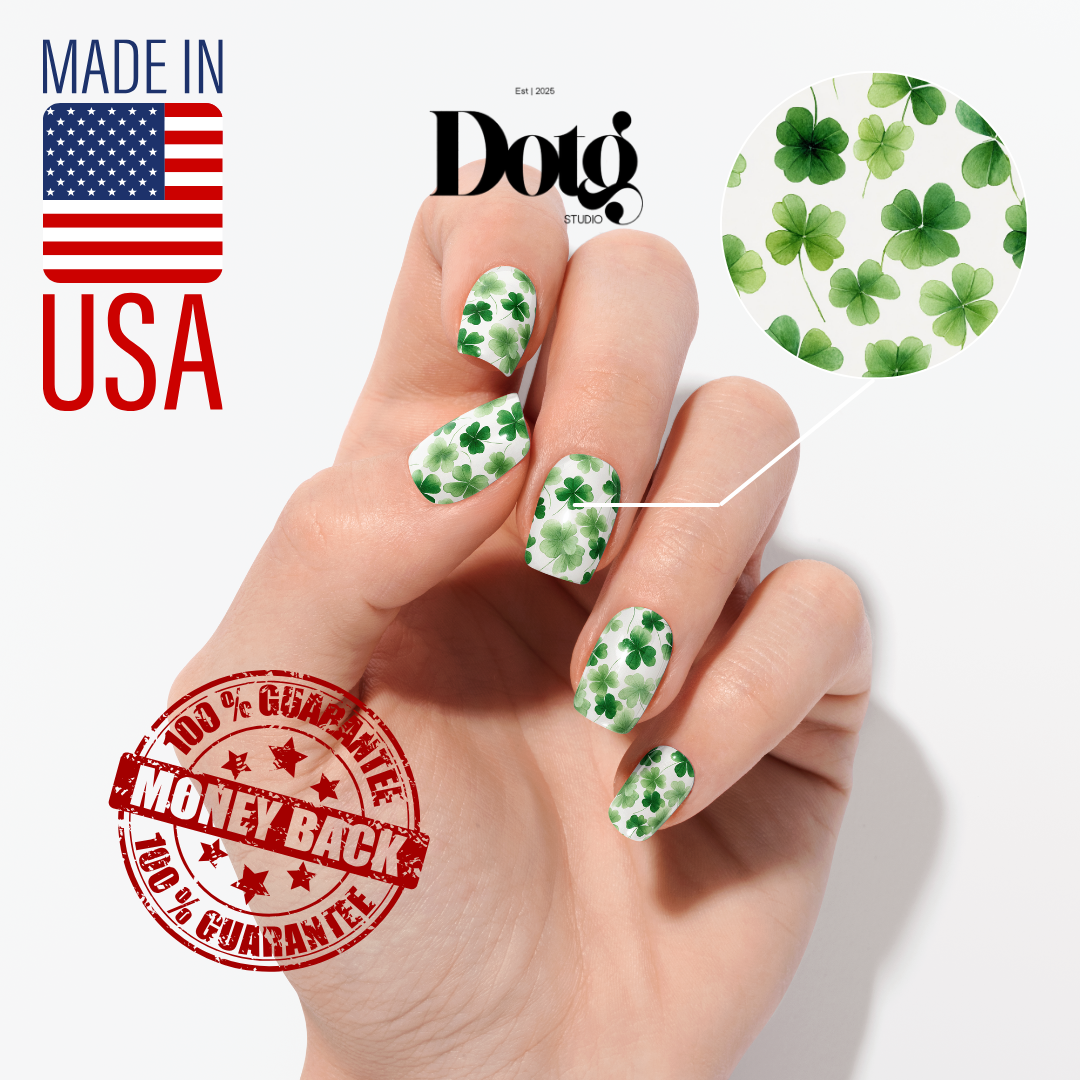 St. Patrick's Day Clover Nail Wrap DIY Manicure & Pedicure Stickers Nail Decal Strips