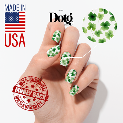 St. Patrick's Day Clover Nail Wrap DIY Manicure & Pedicure Stickers Nail Decal Strips