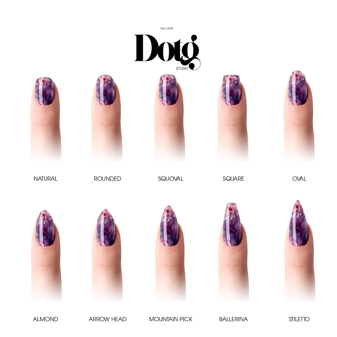 Midnight Petal Print Nail Polish Wraps DIY Manicure & Pedicure Floral Stickers for Gift