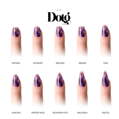 Midnight Petal Print Nail Polish Wraps DIY Manicure & Pedicure Floral Stickers for Gift