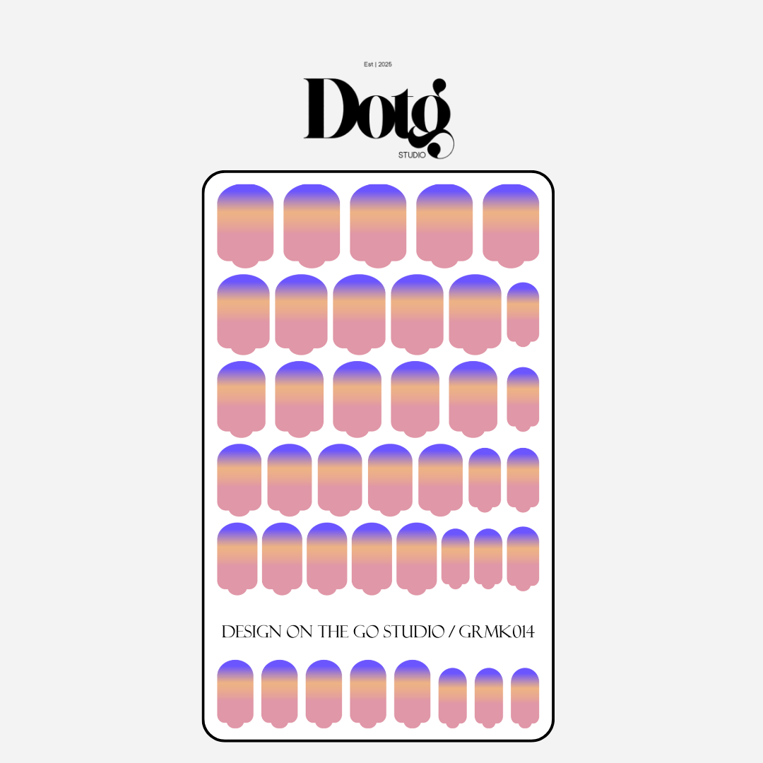 Sunset Ombré Gradient Nail Wraps DIY Manicure & Pedicure Spring Summer Nail Stickers Minimalist Design