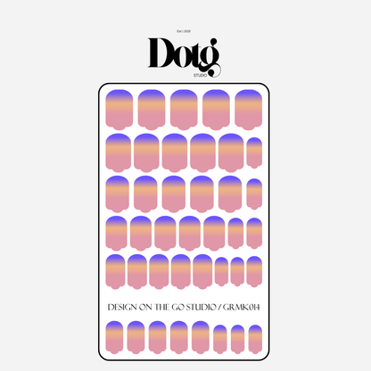 Sunset Ombré Gradient Nail Wraps DIY Manicure & Pedicure Spring Summer Nail Stickers Minimalist Design