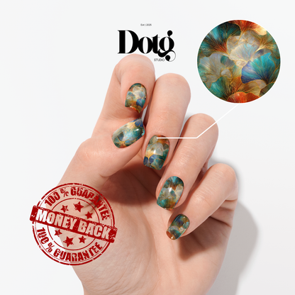 Teal Gold Nail Polish Wraps DIY Manicure & Pedicure Stickers Nail Decal Strips