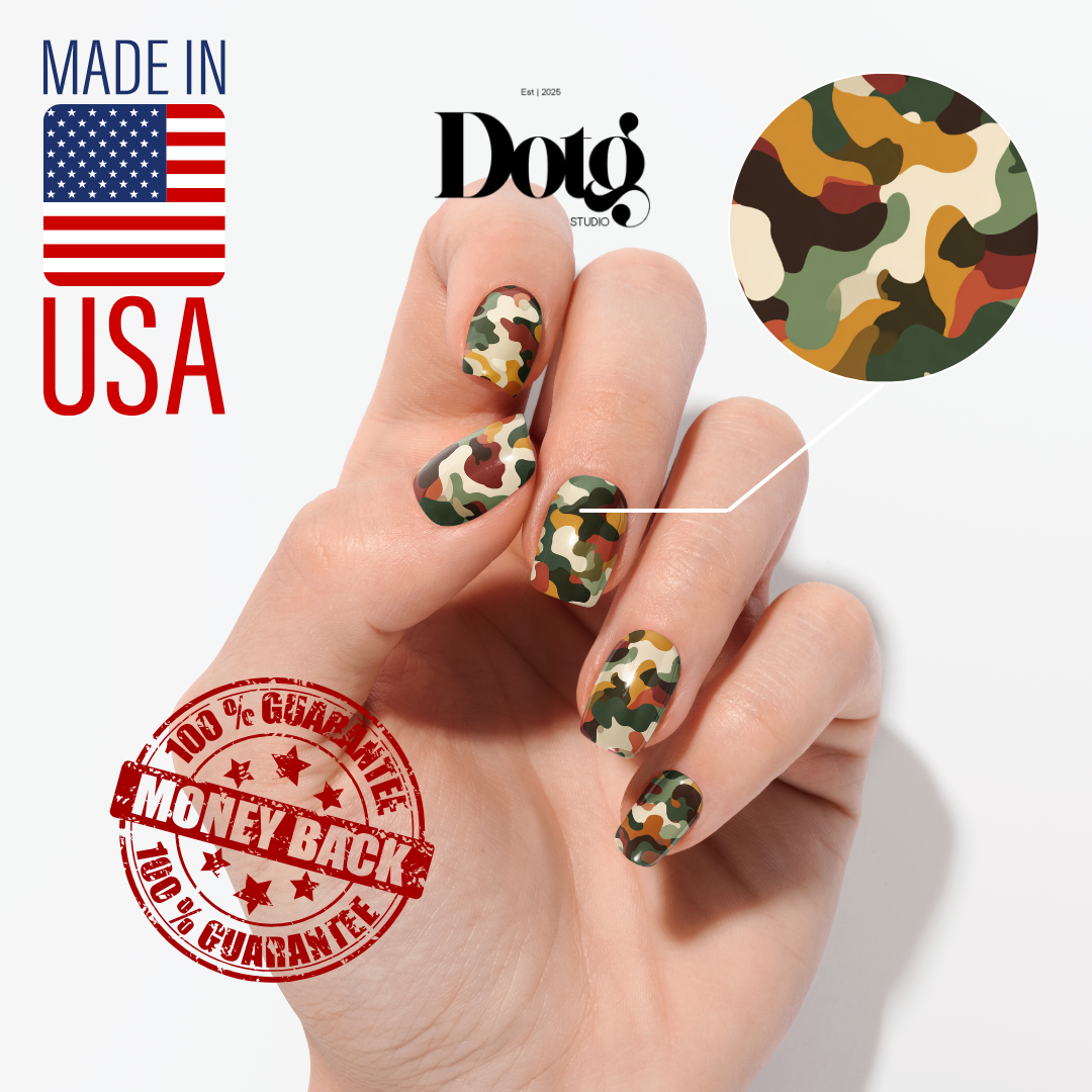 Abstract Camouflage Nail Polish Wraps DIY Manicure & Pedicure Stickers Nail Decal Strips