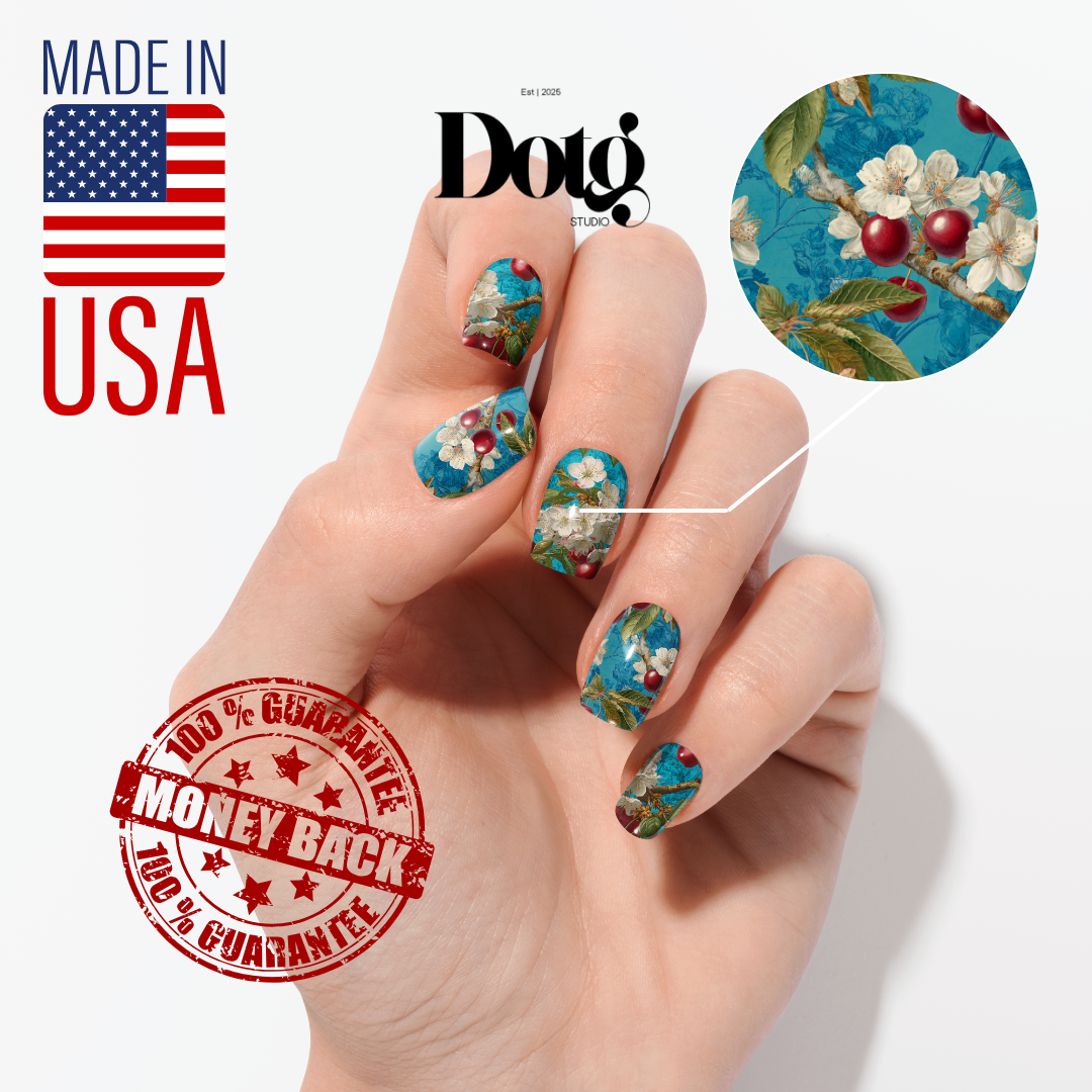 Cherry Blossom Nail Polish Wraps DIY Manicure & Pedicure Spring Stickers Nail Decal Strips