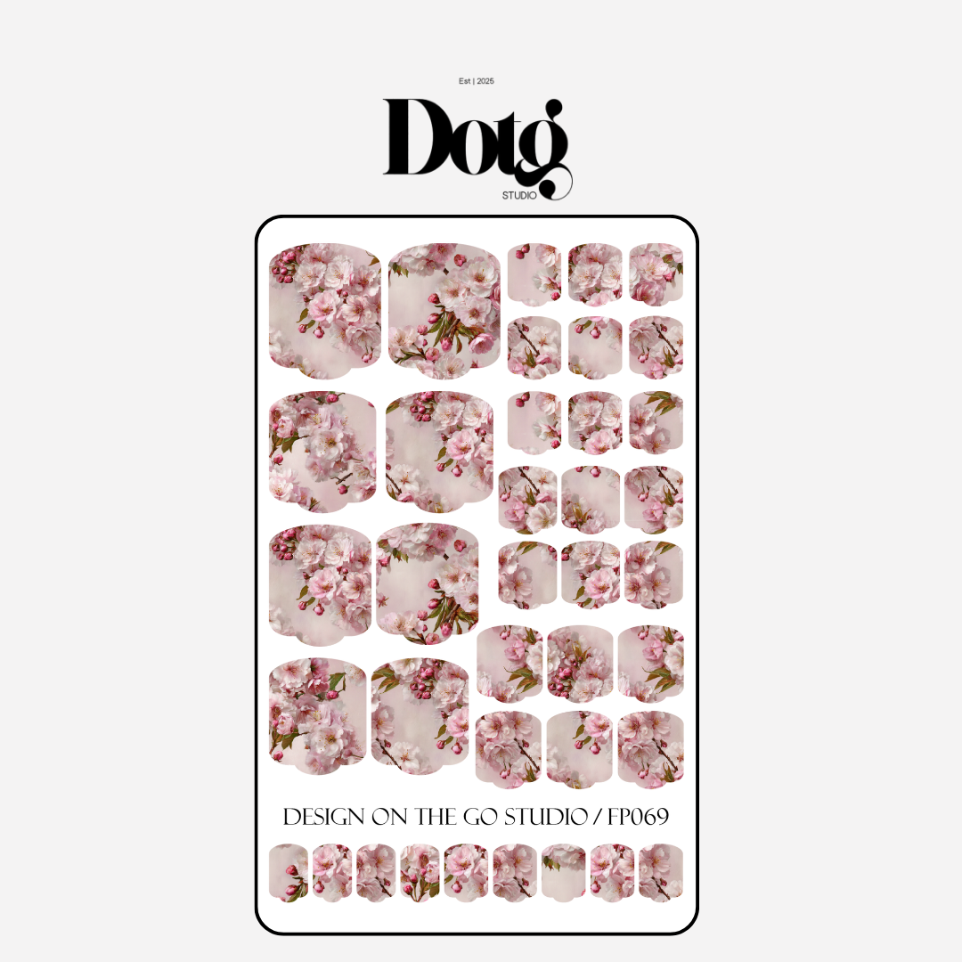 Cherry Blossom Nail Wrap for Women DIY Manicure & Pedicure Wraps Girly Nail Stickers Decal Strips