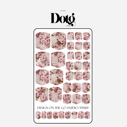 Cherry Blossom Nail Wrap for Women DIY Manicure & Pedicure Wraps Girly Nail Stickers Decal Strips