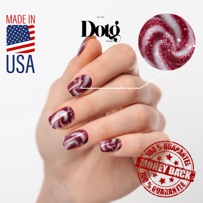 Peppermint Swirl Nail Polish Wraps DIY Christmas Manicure Stickers Nail Decal Strips