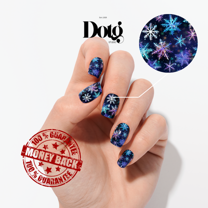 Holographic Snowflakes Nail Wraps Minimalist Manicure & Pedicure Nail Design Stickers