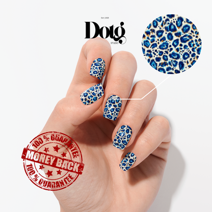 Fluffy Fur Leopard Nail Wraps DIY Manicure & Pedicure Nail Stickers Wild Decal Strips