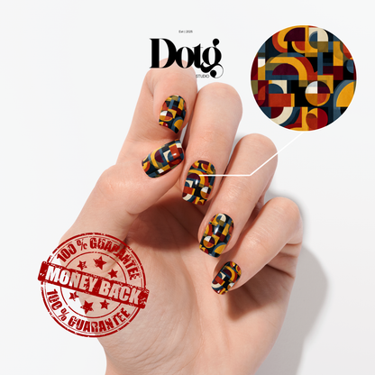 Modern Geometric Nail Polish Wraps DIY Manicure Stickers Nail Decal Strips