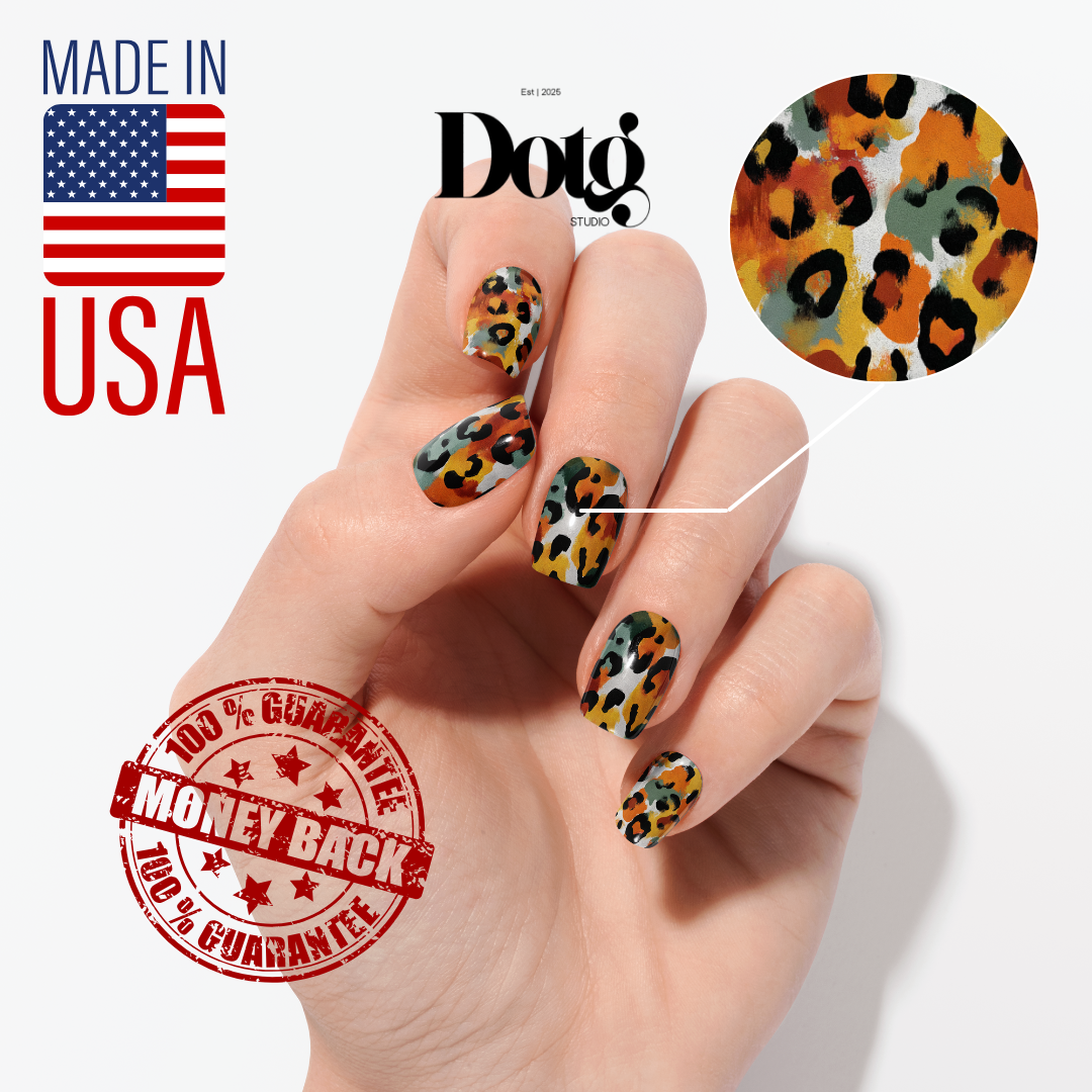 Abstract Leopard Nail Polish Wraps DIY Manicure & Pedicure Stickers Nail Decal Strips