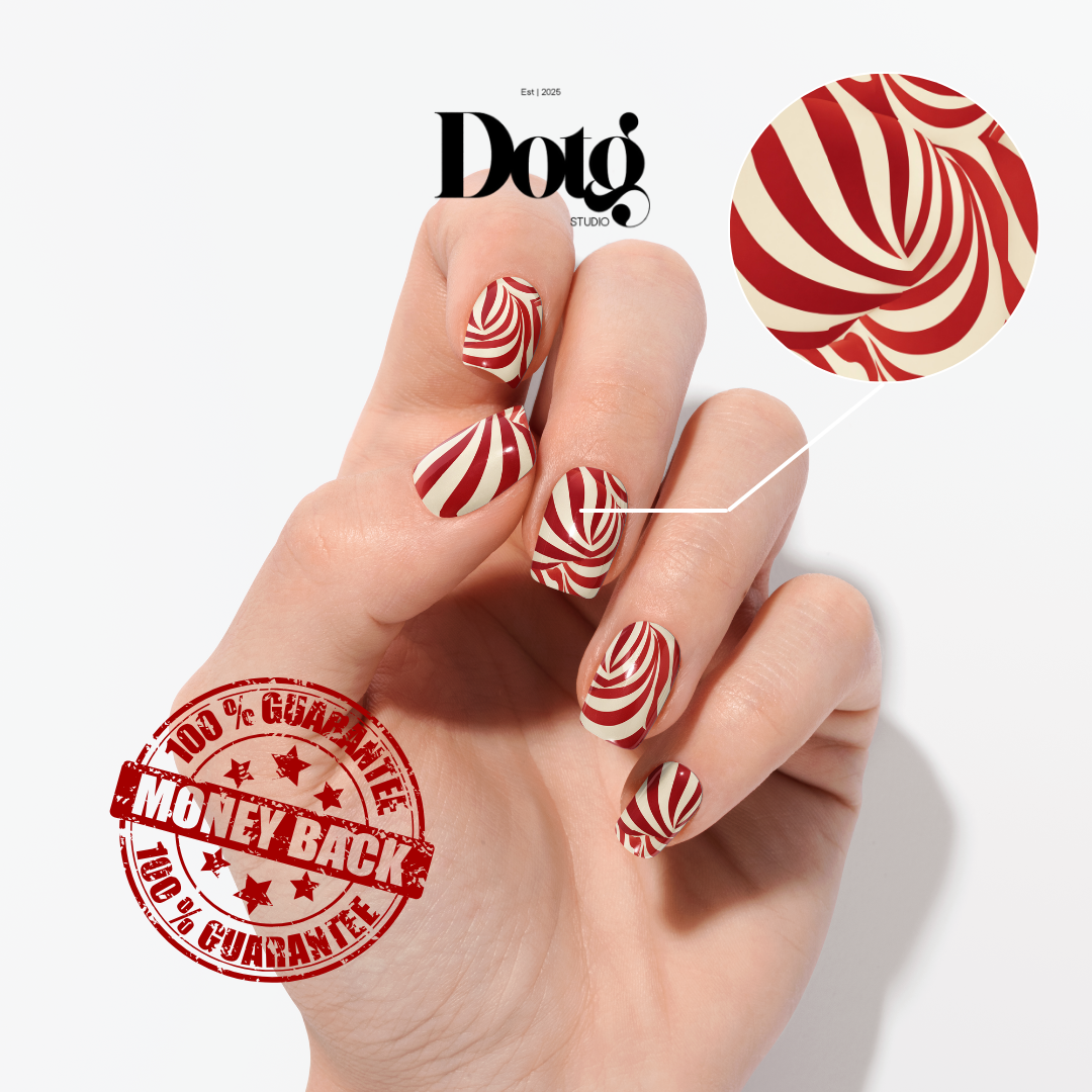 Peppermint Swirl Nail Wraps Colorful Manicure & Pedicure Nail Design Stickers