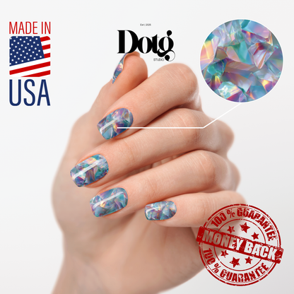 Moonstone Blue Nail Polish Wraps DIY Manicure and Pedicure Stickers Nail Decal Strips