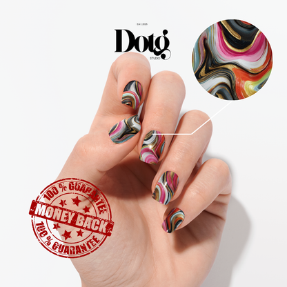 Abstract Swirl Nail Polish Wraps DIY Manicure Stickers Nail Decal Strips