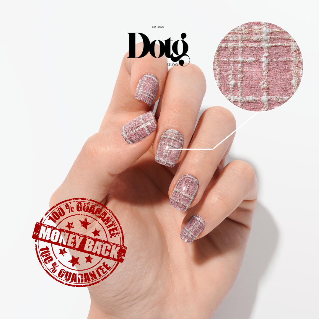 Pink Tweed Nail Wraps DIY Manicure & Pedicure Nail Stickers Decal Strips