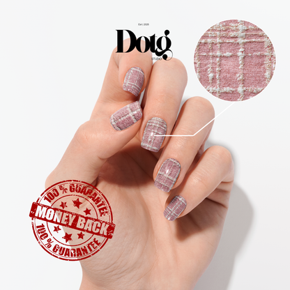 Pink Tweed Nail Wraps DIY Manicure & Pedicure Nail Stickers Decal Strips