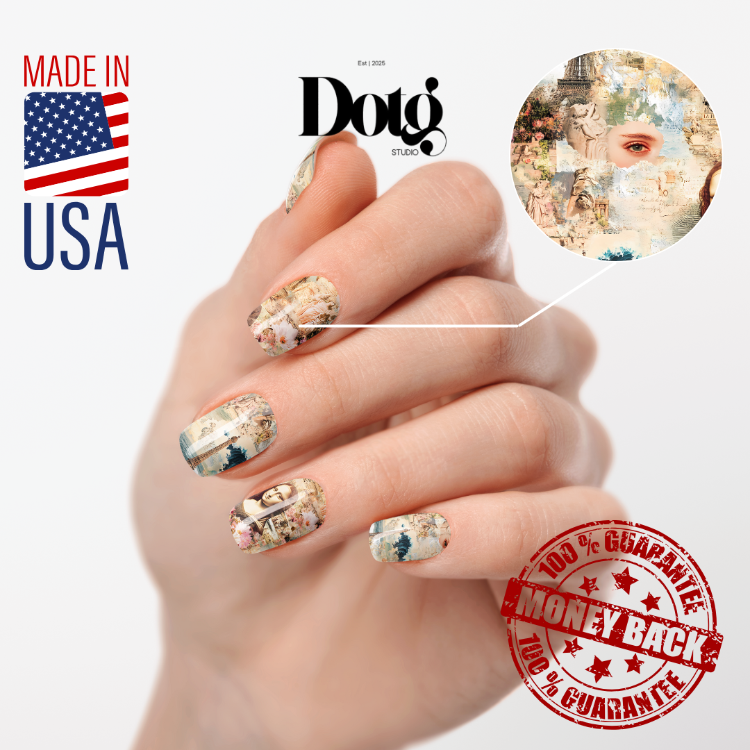 Paris Day Nail Polish Wraps DIY Manicure Stickers Nail Decal Strips