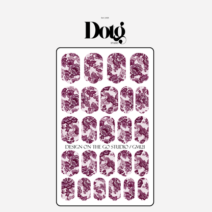 Burgundy Lace Nail Wraps