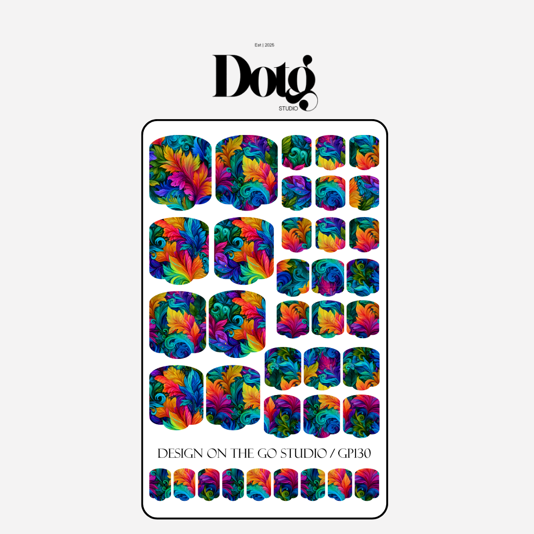 Fantasy Floral Nail Polish Wraps DIY Manicure & Pedicure Neon Garden Stickers Nail Decal Strips