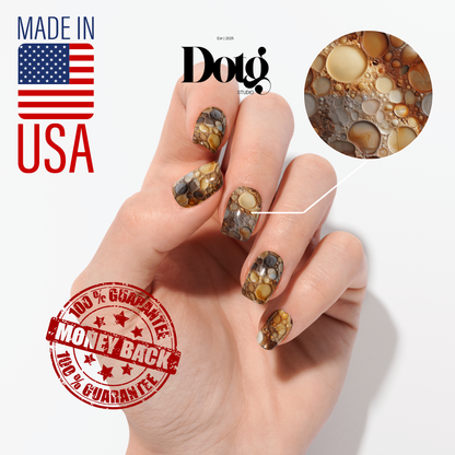 Brown Marble Nail Wrap DIY Manicure & Pedicure Stickers Neutral Nail Gift for Mom