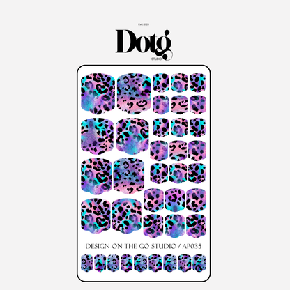 Fuchsia Leopard Nail Polish Wraps DIY Manicure & Pedicure  Iridescent Gradients Nail Stickers Decal Strips