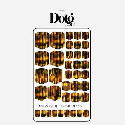Stained Gold Nail Polish Wraps DIY Manicure & Pedicure Amber Glass Stickers Nail Decal Strips