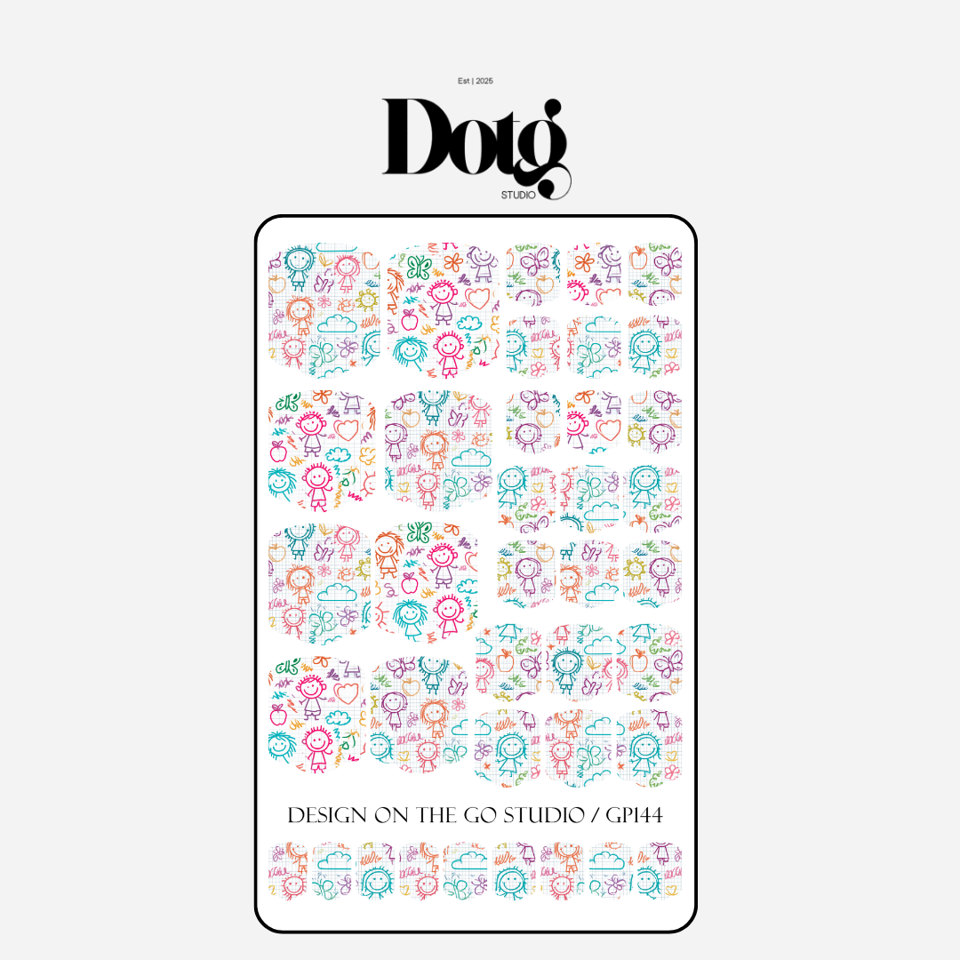 Back To School Doodle Nail Wraps DIY Manicure & Pedicure Teacher Appreciation Nail Stickers Classroom