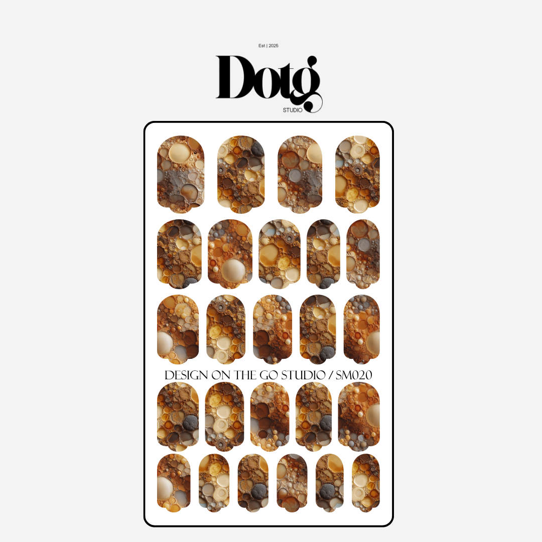 Brown Marble Nail Wrap DIY Manicure & Pedicure Stickers Neutral Nail Gift for Mom