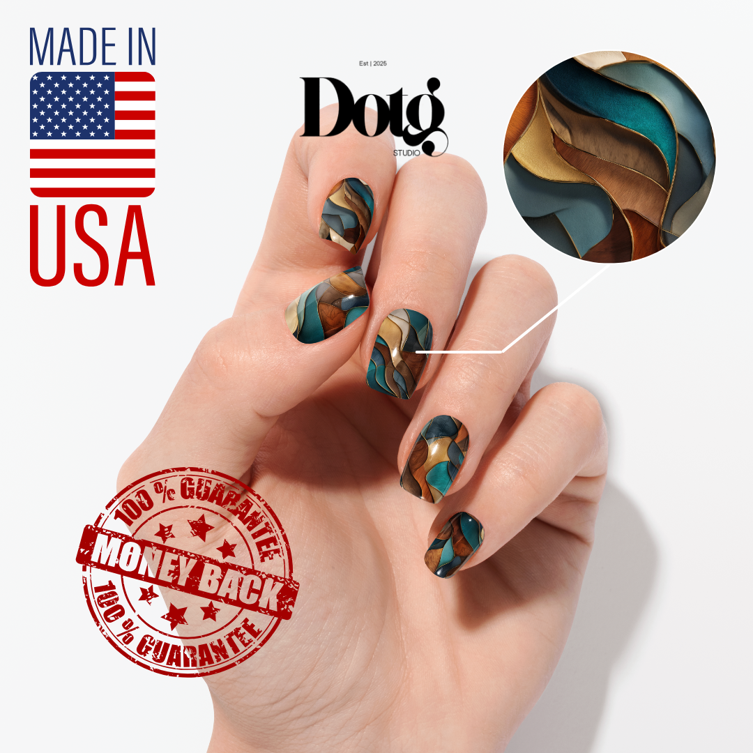 Abstract Luxe Wood Nail Polish Wraps DIY Manicure & Pedicure Stickers Nail Decal Strips