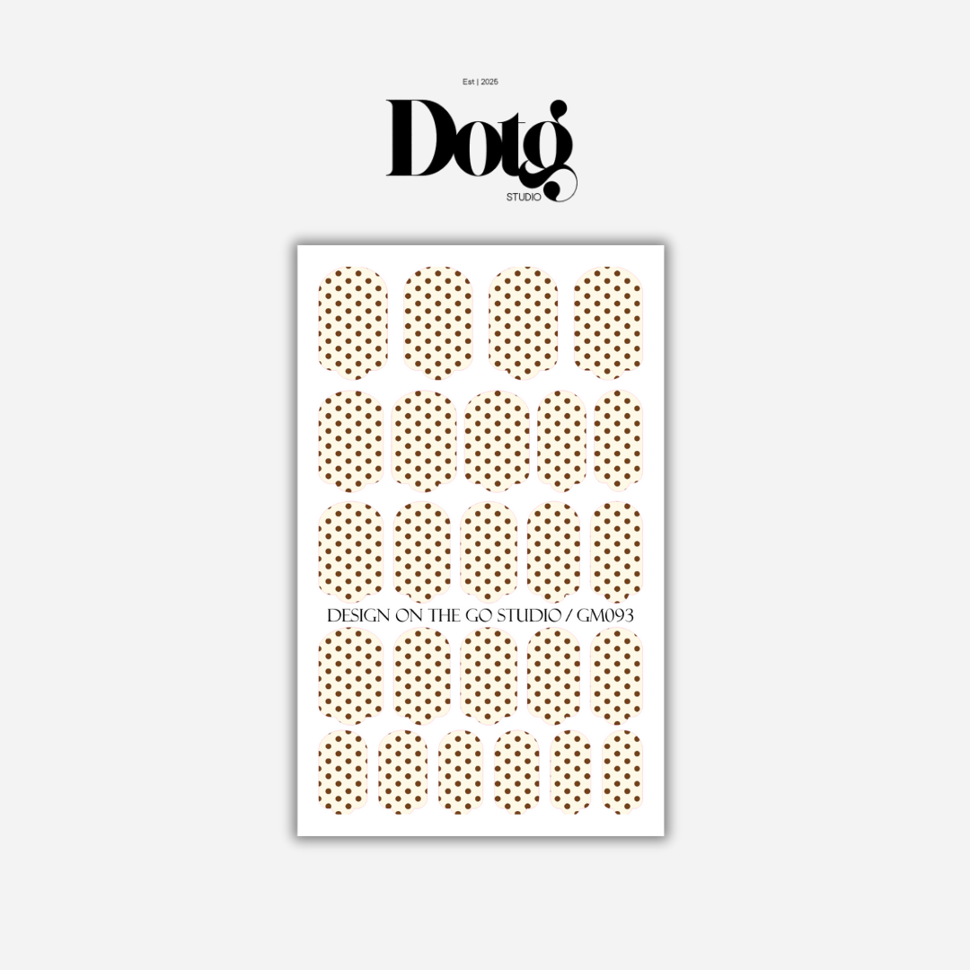 Cream Polka-Dot Nail Wraps DIY Manicure Stickers Retro Nail Decal Strips