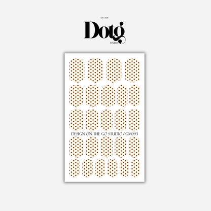 Cream Polka-Dot Nail Wraps DIY Manicure Stickers Retro Nail Decal Strips