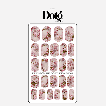 Cherry Blossom Nail Wrap for Women DIY Manicure & Pedicure Wraps Girly Nail Stickers Decal Strips