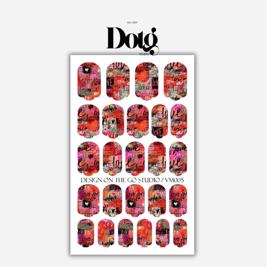 Love Collage Nail Polish Wraps DIY Manicure & Pedicure Stickers Nail Decal Strips