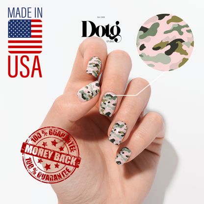Neutral Camo Nail Polish Wraps DIY Manicure & Pedicure Stickers Nail Decal Strips