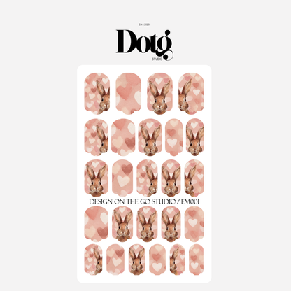 Easter Bunny Nail Polish Wraps DIY Manicure & Pedicure Stickers Nail Decal Strips
